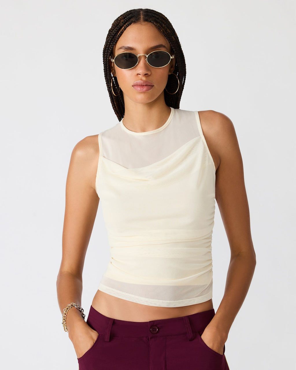 ROMAN KNIT TOP CREAM  Famous | Online Store