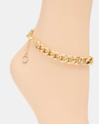 LINK CHAIN ANKLET GOLD  Famous | Online Store