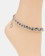 LINK CHAIN ANKLET SILVER  Famous | Online Store