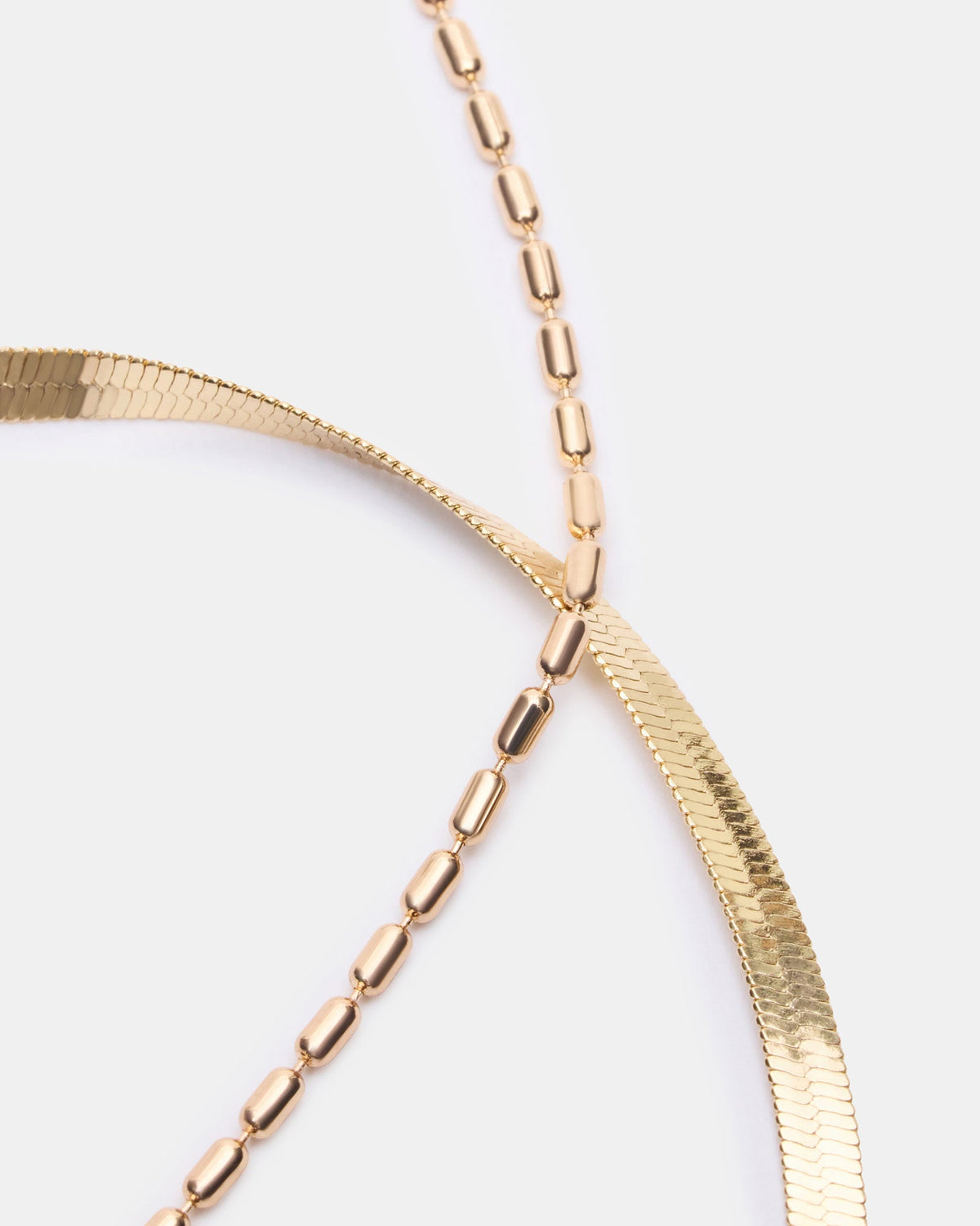 HERRINGBONE CHAIN ANKLET SET GOLD  Famous | Online Store