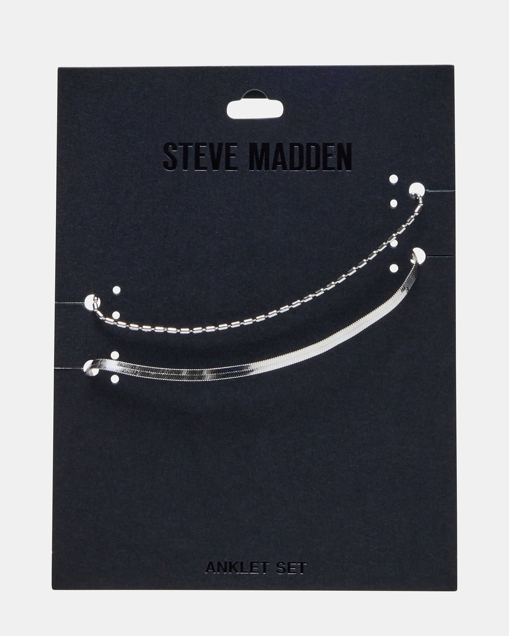 HERRINGBONE CHAIN ANKLET SET SILVER  Famous | Online Store