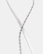 HERRINGBONE CHAIN ANKLET SET SILVER  Famous | Online Store
