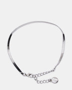 HERRINGBONE CHAIN ANKLET SET SILVER  Famous | Online Store