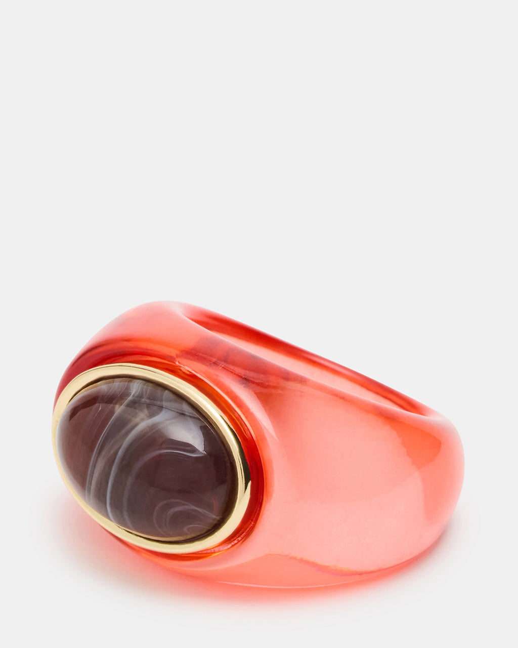 OVAL-CUT JELLY RING RED  Famous | Online Store