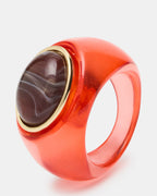 OVAL-CUT JELLY RING RED  Famous | Online Store
