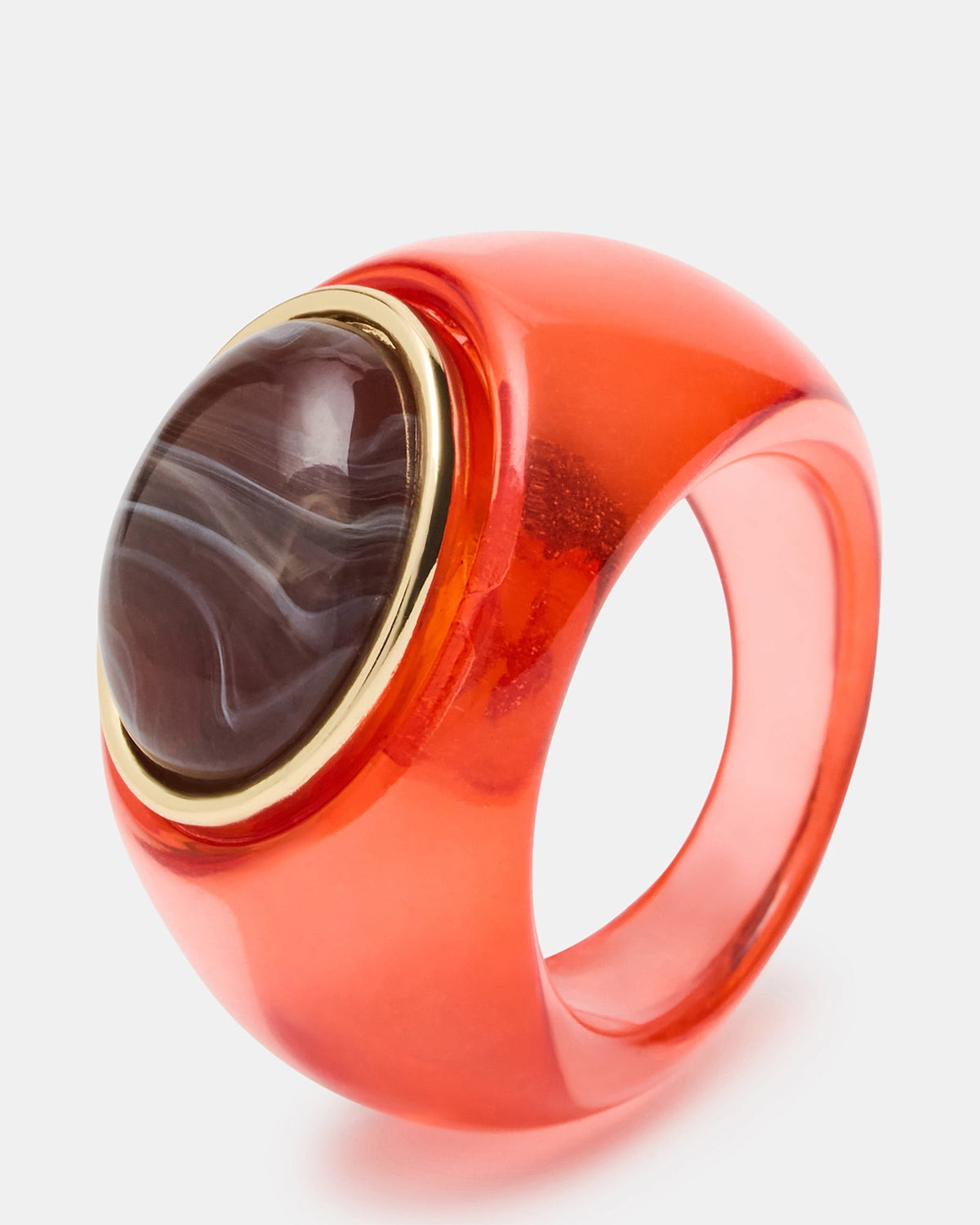 OVAL-CUT JELLY RING RED  Famous | Online Store