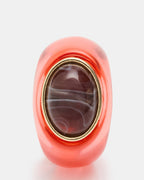 OVAL-CUT JELLY RING RED  Famous | Online Store