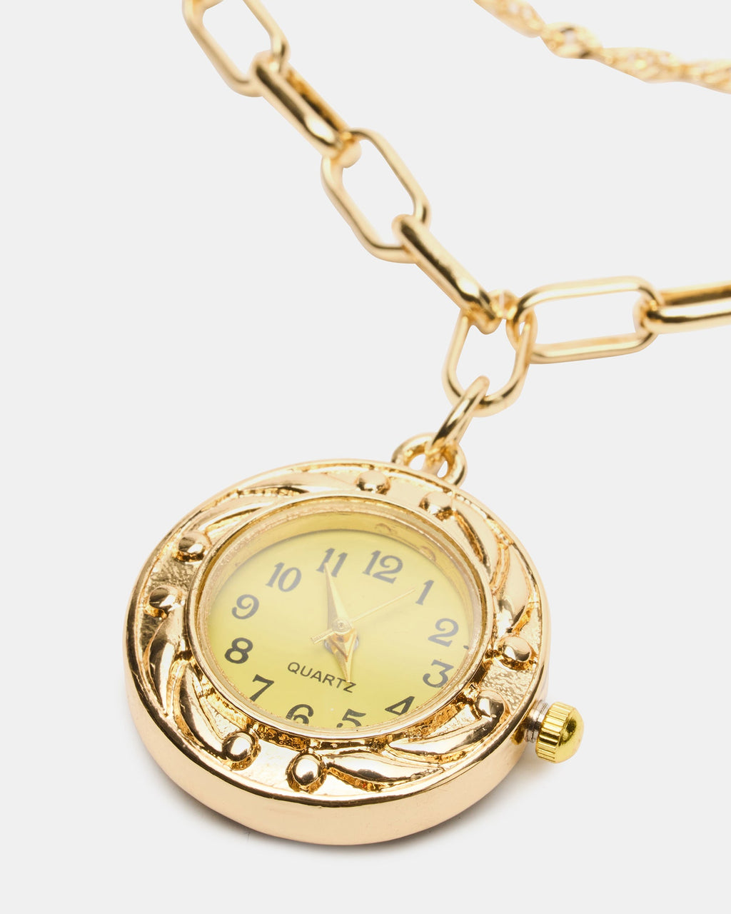 WATCH PENDANT NECKLACE GOLD  Famous | Online Store
