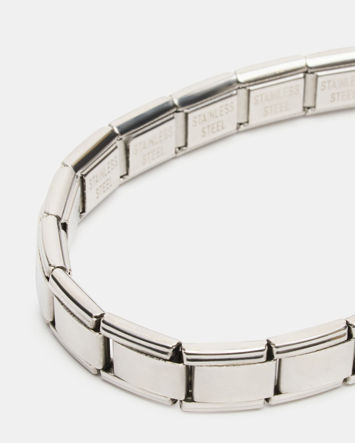 LINK STRETCH BRACELET SILVER  Famous | Online Store
