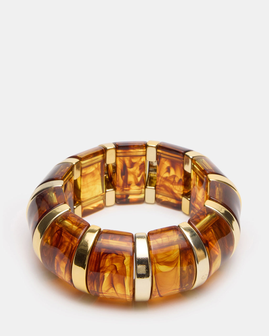 RESIN STRETCH BANGLE BRACELET BROWN  Famous | Online Store