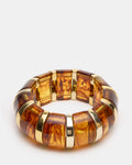 RESIN STRETCH BANGLE BRACELET BROWN  Famous | Online Store