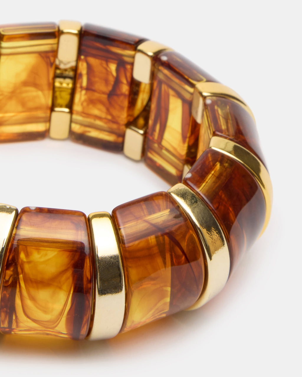 RESIN STRETCH BANGLE BRACELET BROWN  Famous | Online Store