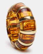 RESIN STRETCH BANGLE BRACELET BROWN  Famous | Online Store