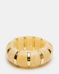 RESIN STRETCH BANGLE BRACELET CREAM  Famous | Online Store
