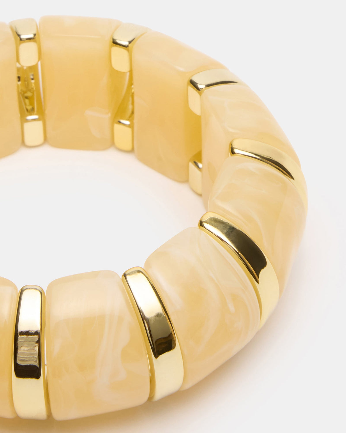 RESIN STRETCH BANGLE BRACELET CREAM  Famous | Online Store