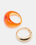 RESIN RING SET BROWN  Famous | Online Store