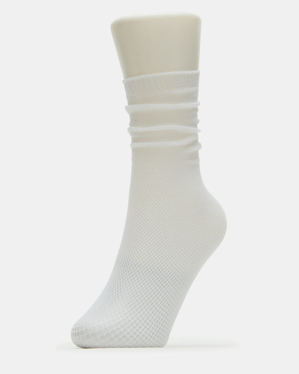 FISHNET SLOUCHY CREW SOCKS WHITE  Famous | Online Store