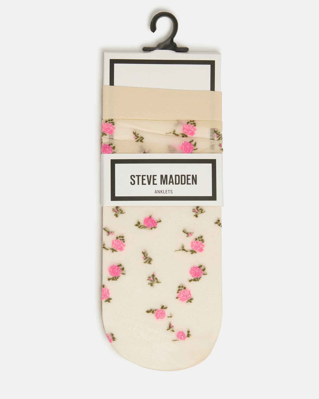 2 FLOWER PACK SHEER ANKLET SOCKS VANILLA