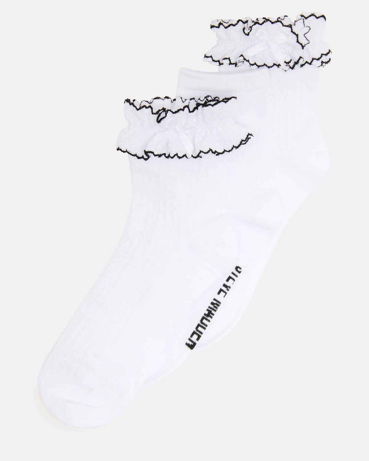 2 PACK AVA RUFFLE SOCKS WHITE