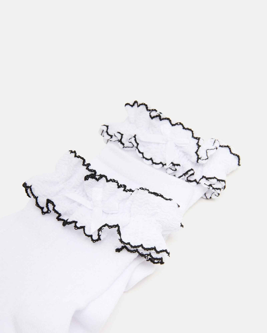 2 PACK AVA RUFFLE SOCKS WHITE