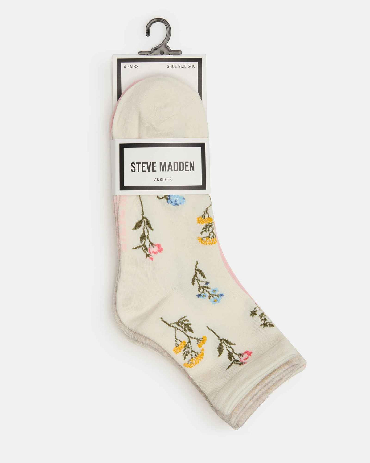 4 BLOOM PACK FLOWER SOCKS IVORY MULTI