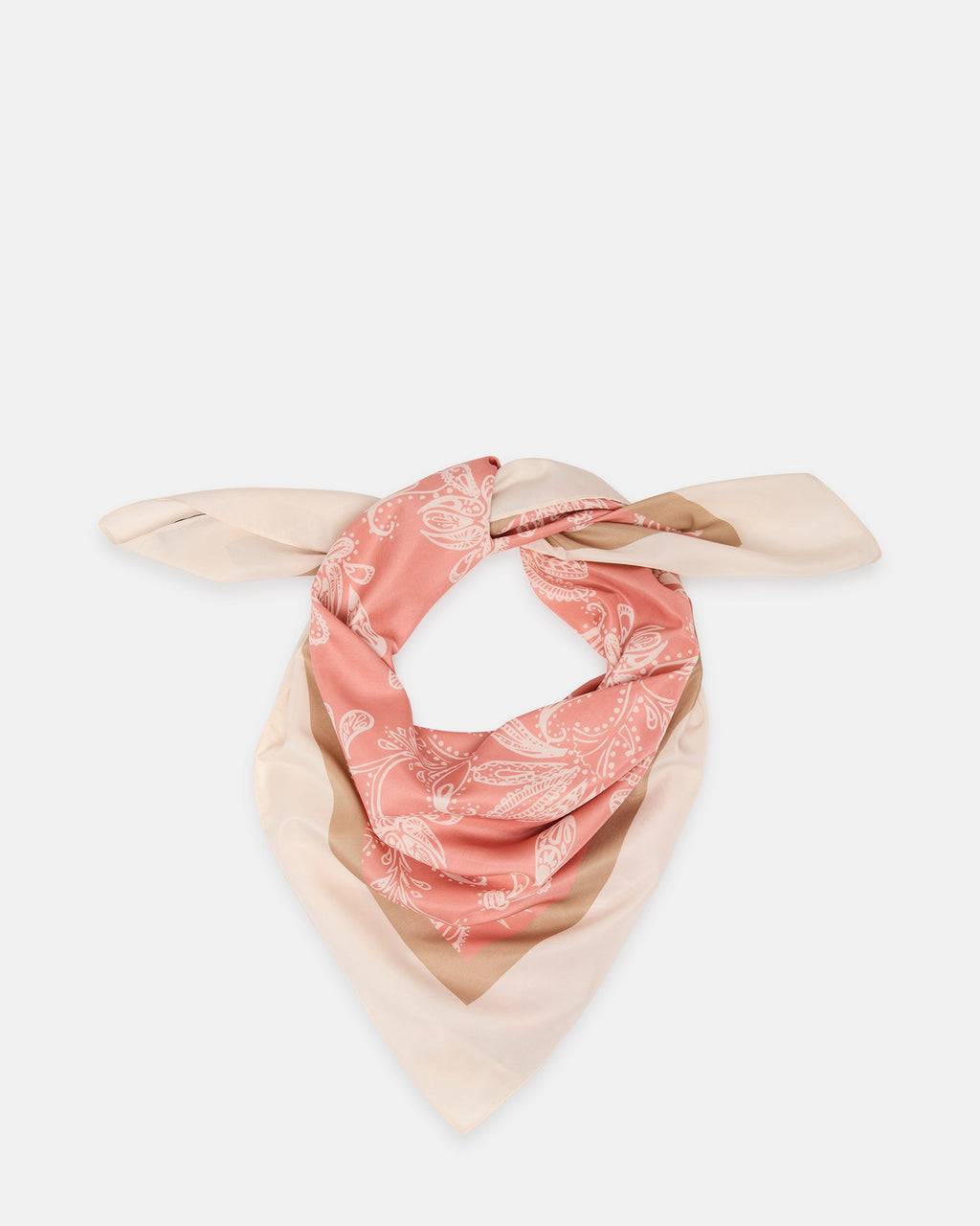 PAISLEY SATIN SCARF TERRACOTTA  Famous | Online Store