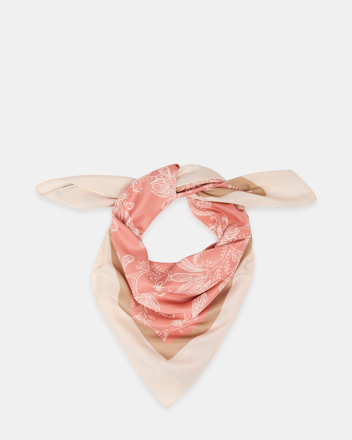 PAISLEY SATIN SCARF TERRACOTTA  Famous | Online Store