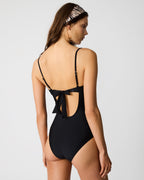 SLEEK 'N CHIC ONE PIECE SWIMSUIT BLACK  Famous | Online Store