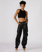 DUO SEQUIN PANT BLACK  Famous | Online Store