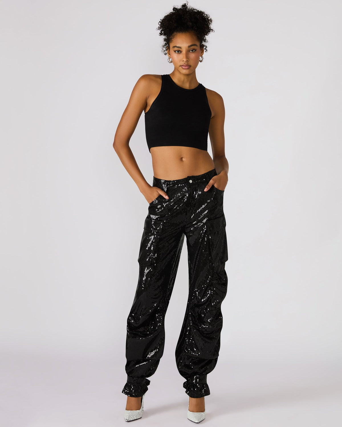 DUO SEQUIN PANT BLACK  Famous | Online Store