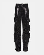 DUO SEQUIN PANT BLACK  Famous | Online Store