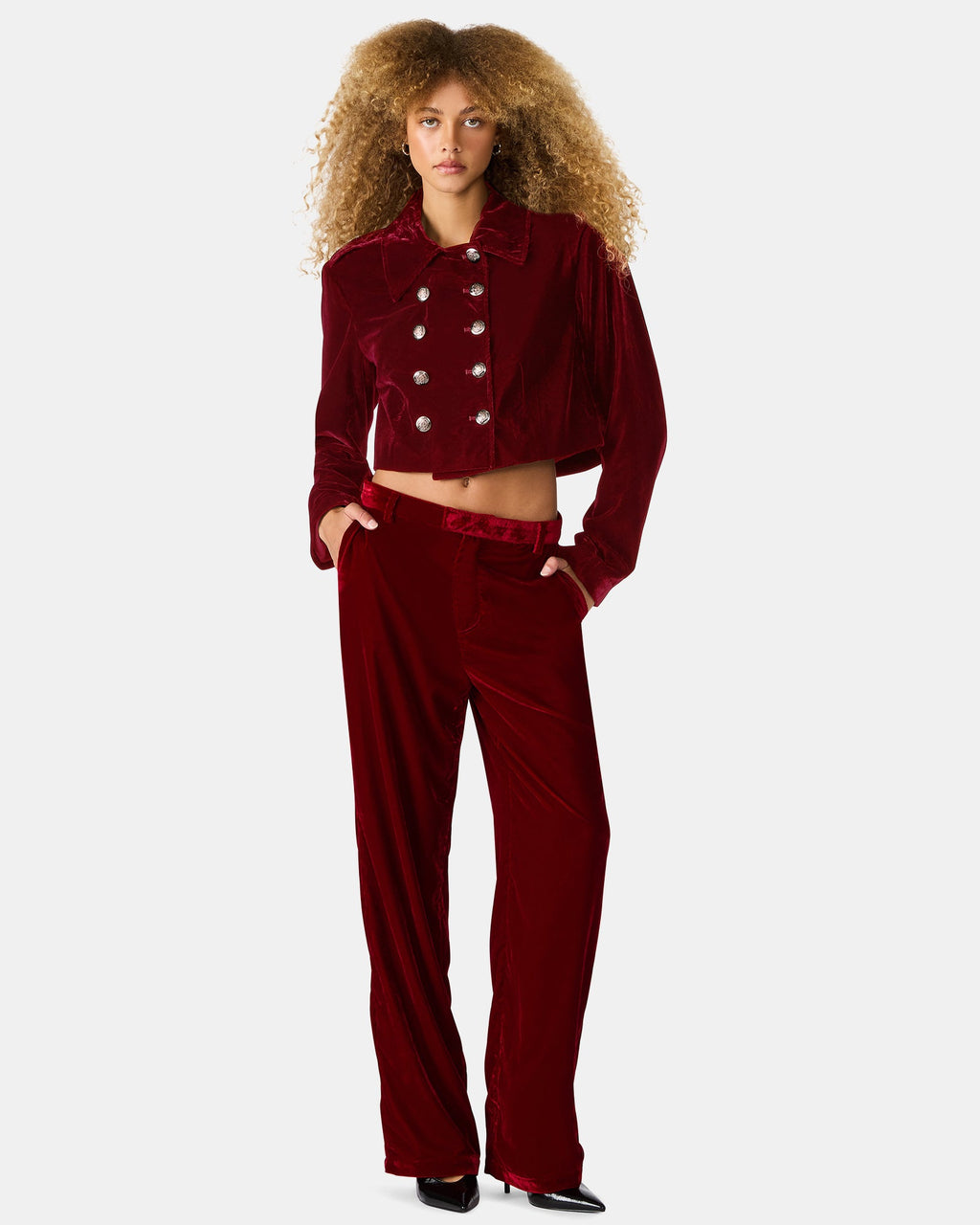 TONIA BLAZER RED VELVET  Famous | Online Store