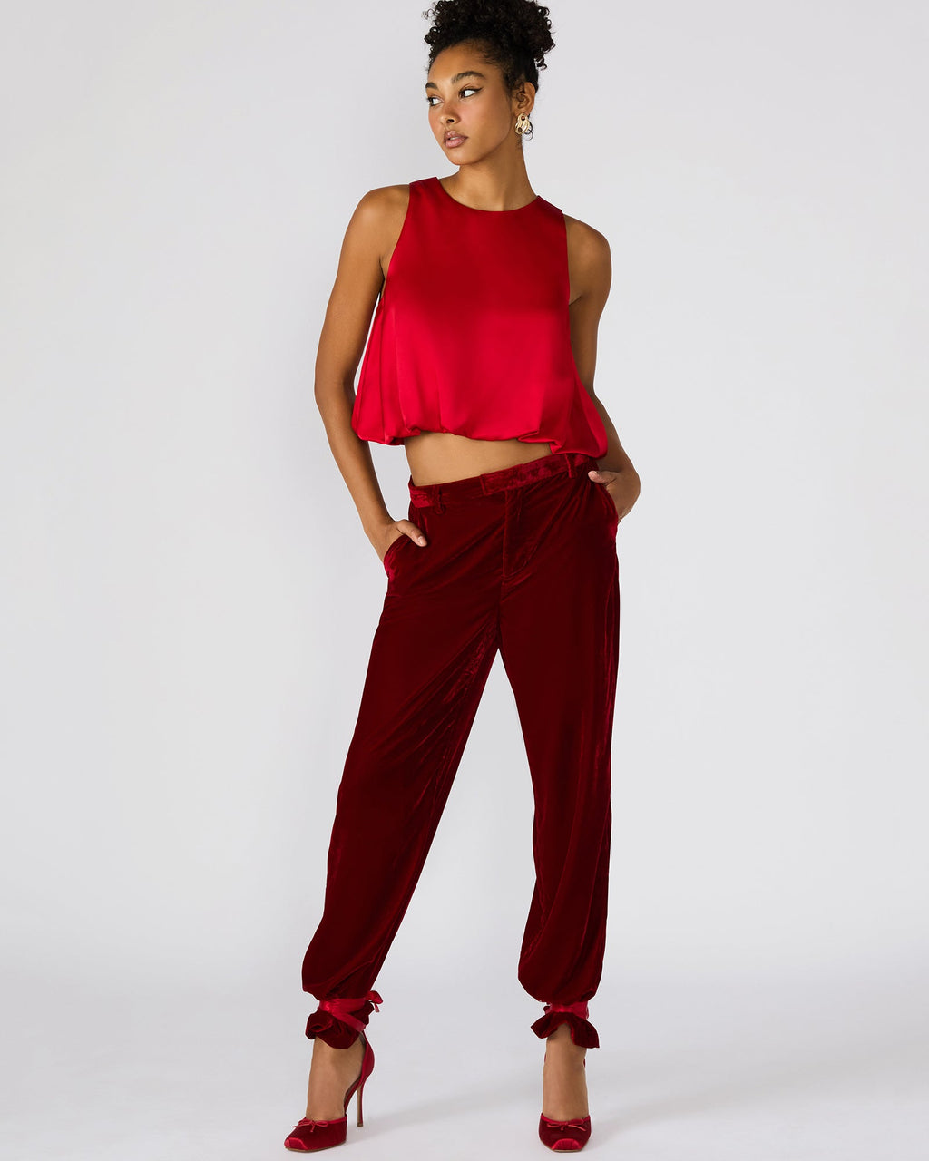TONIA PANT RED VELVET  Famous | Online Store
