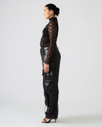 VEGAN LEATHER DUO PANT BLACK  Famous | Online Store