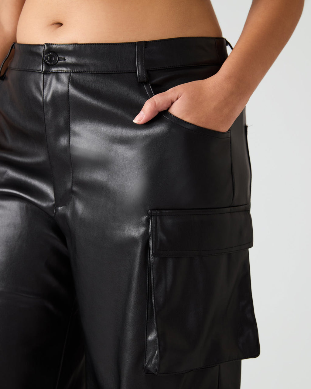 VEGAN LEATHER DUO PANT BLACK  Famous | Online Store