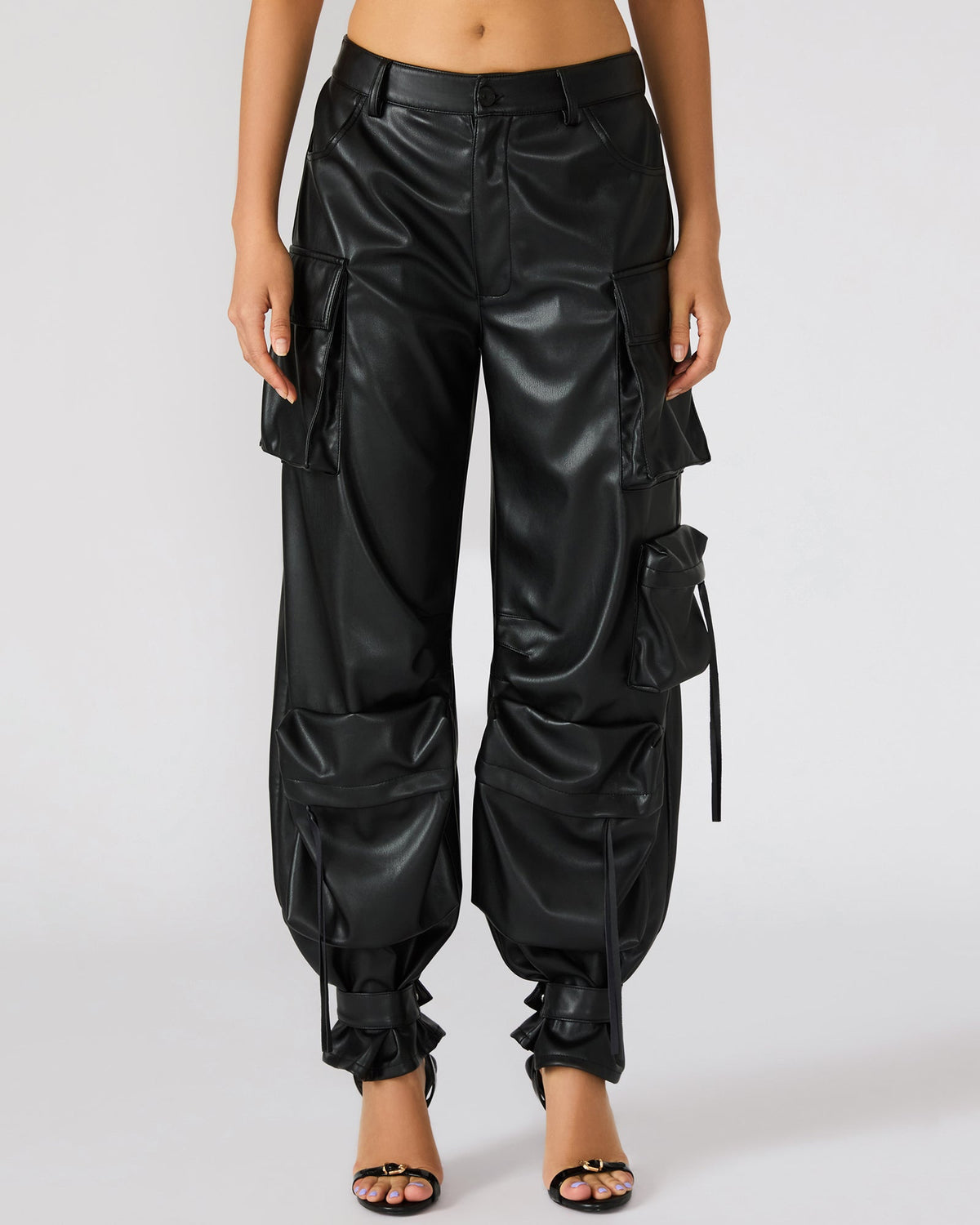 VEGAN LEATHER DUO PANT BLACK  Famous | Online Store