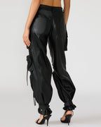 VEGAN LEATHER DUO PANT BLACK  Famous | Online Store
