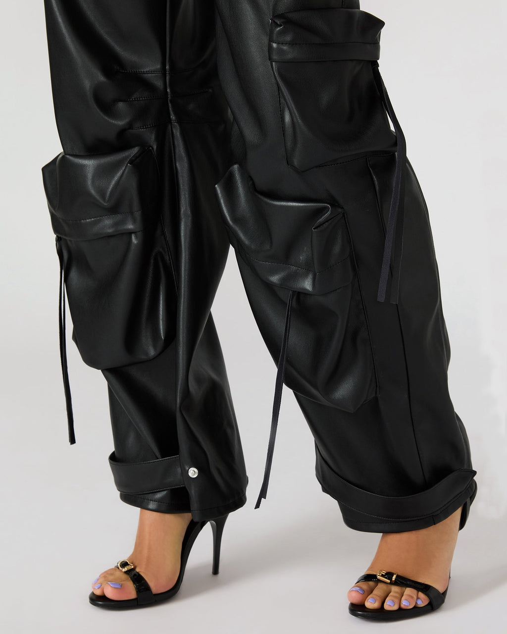 VEGAN LEATHER DUO PANT BLACK  Famous | Online Store