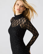 VIVIENNE STUDDED LACE DRESS BLACK  Famous | Online Store