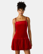 GIOVANNA DRESS RED VELVET  Famous | Online Store