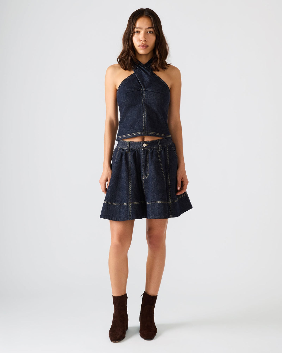 SLOAN DENIM SKIRT INK  Famous | Online Store