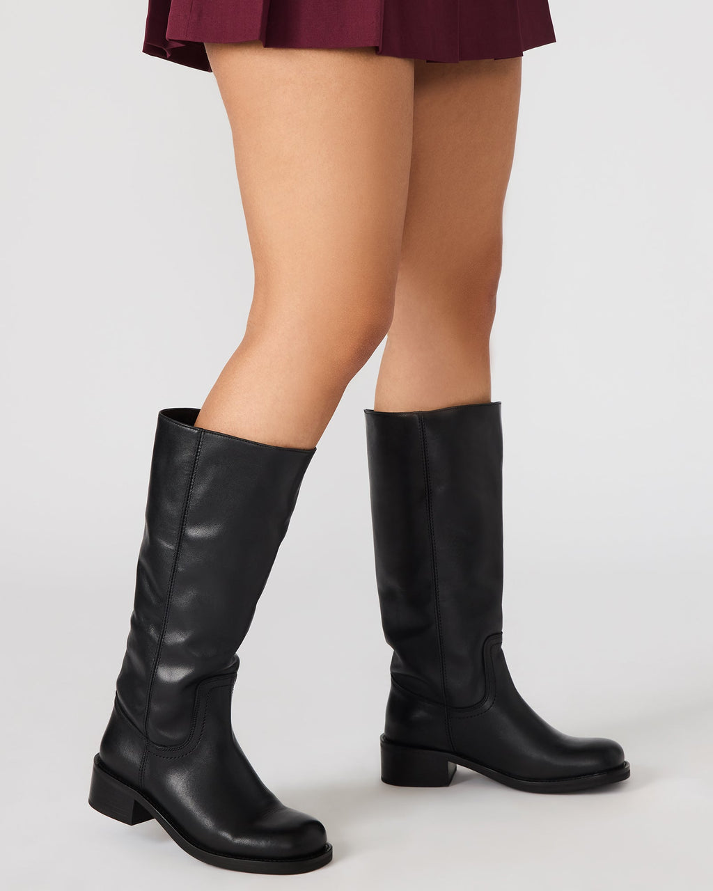 RIGGS BLACK LEATHER WIDE CALF  Famous | Online Store