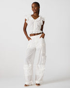 DUO PANT WHITE EYELET  Famous | Online Store