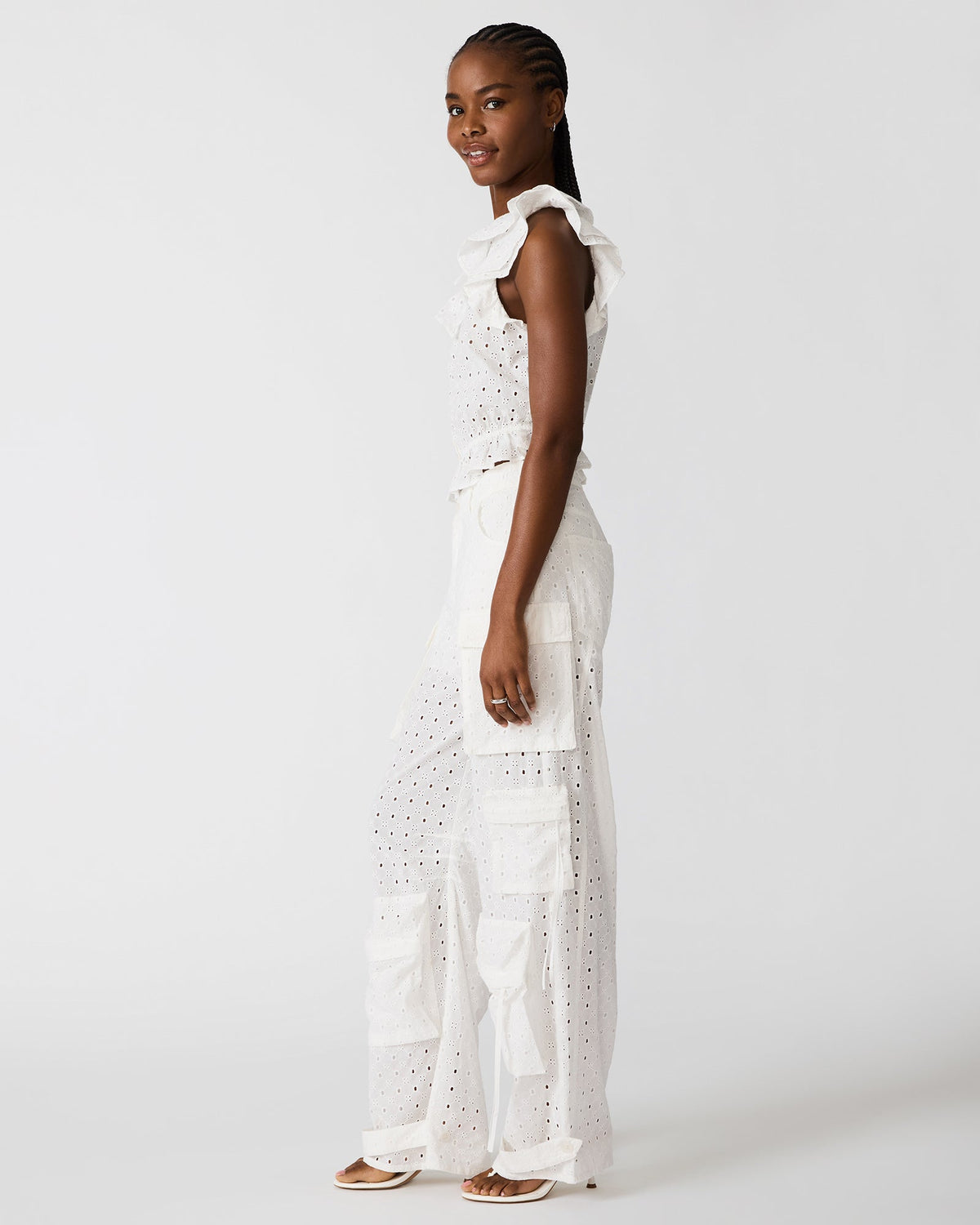DUO PANT WHITE EYELET  Famous | Online Store