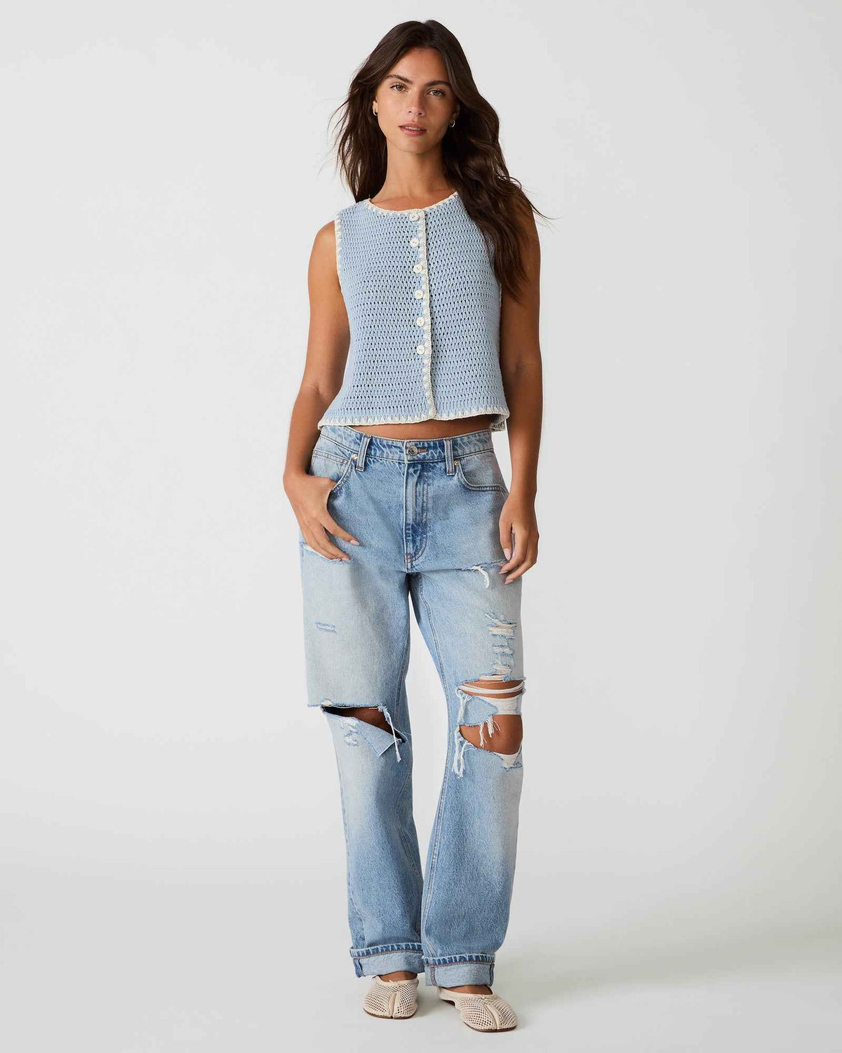 ANNYA SWEATER VEST BLUE ICE