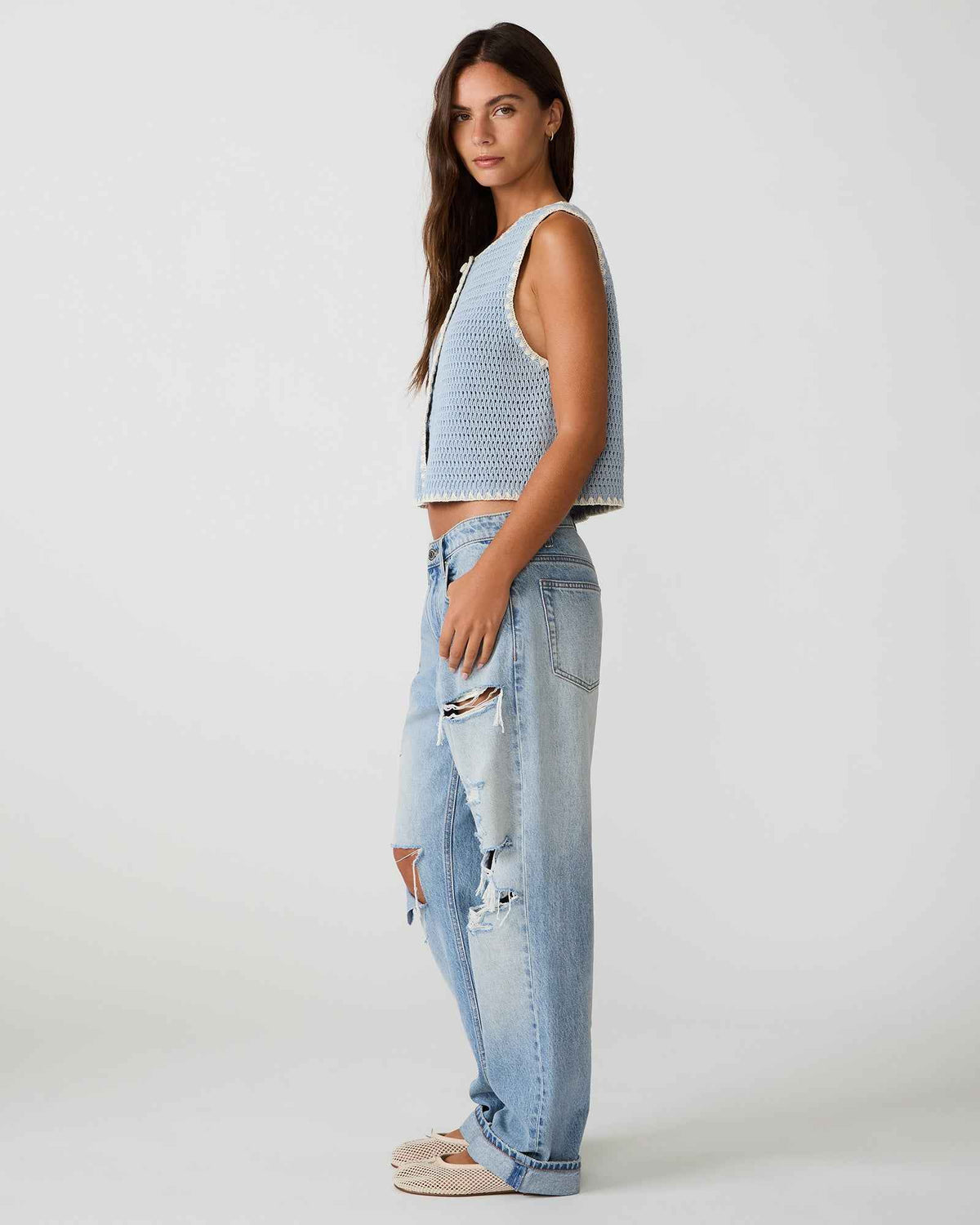 ANNYA SWEATER VEST BLUE ICE