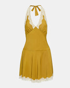 LIZA DRESS THYME GREEN  Famous | Online Store