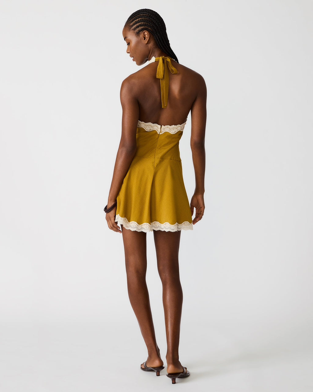 LIZA DRESS THYME GREEN  Famous | Online Store