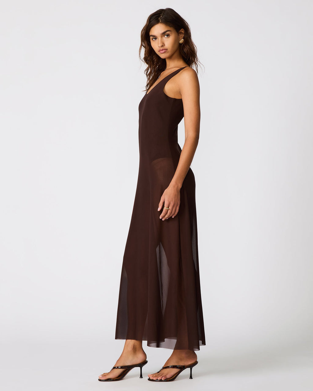 SHARLENE DRESS CHICORY COFFEE  Famous | Online Store