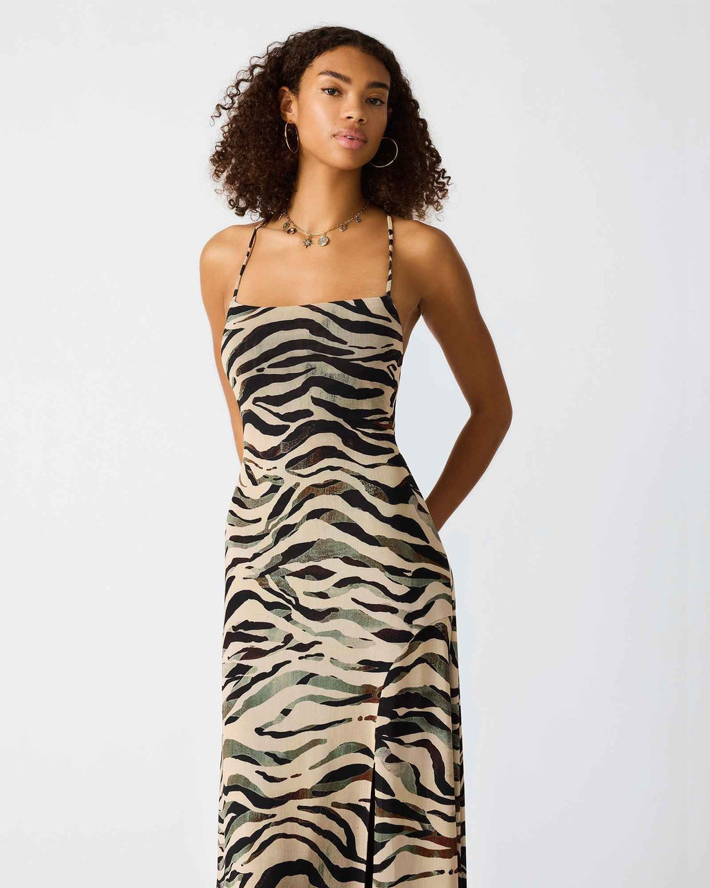 ADELLA DRESS CARAMEL ZEBRA